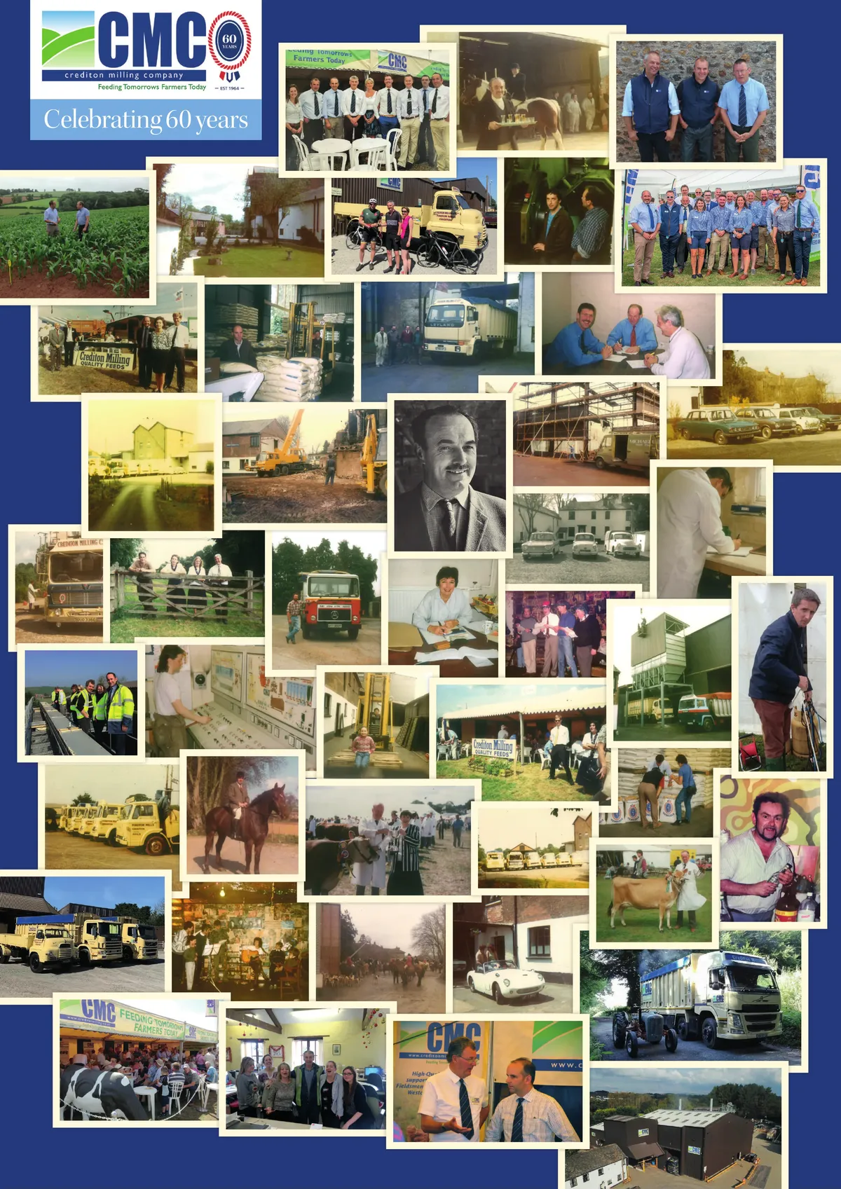 A collage of pictures of the last 60 years of CMC